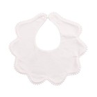 3 Pcs White Flower Baby Bibs Infant Burp Clothes For Baby Girls Saliva Towel    