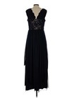 R m Richards Navy Blue Lace Chiffon Maxi Dress Size 12 Formal Evening Gown