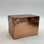 Vtg Style Copper Recipe Stash Box Tin Brass Tag Farmhouse Handmade Cottage Core