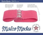 New Malco Modes Wine Maroon Square Dance Stretch Belt Silver Fastener Xl