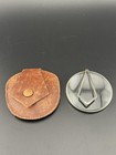 Vintage Bausch Lomb Folding Pocket Magnifier Glass Wire With Leather Pouch