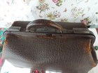 Antique  1920 s Brown  Grained Leather Doctor s Bag-no Key