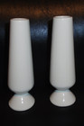 Pair Of Vintage Porcelain Bud Vases With Floral Design On Front
