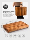 Step Stool 25 Inch Foldable Acacia Wood 400lb Heavy Duty Adjustable Holana High