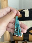 Vintage Turquoise Heishi Coral Earrings Jacla Style Shell Kewa Native American