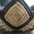 Vintage Handmade Amish Woven Buttocks Egg Gathering Basket Signed Gods Eye