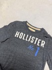 Hollister Men   s Gray Solid Crew Neck Long Sleeve Pullover Sweater Logo L