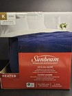 New In Box King Size 100     90  Sunbeam Microplush Heated Blanket Rich   Cozy