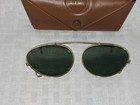 Bausch   Lomb Vintage Ray-lite Clip On Sunglasses 52 With Case  1940s 50s Green