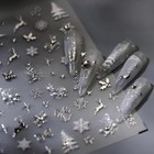 Christmas Nail Art Stickers 5d Embossed Self Adhesive Silver Christmas Nail S   