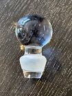 Vintage Round Shaped Glass Bottle Decanter Stopper Only 3 25  H X 2  W