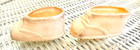 Vintage 1950 s Vinyl Squishy White Plastic Baby Doll Shoes Booties 2 5    X 1 5 