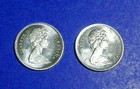 Canada 1968 25 Cents  pair  Silver nickel - Two Types Bu Uncirculated Nice Set  