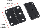 Auvotuis 24pcs 1-1 2 Inch Length Black Metal Butt Hinges Flat Small Door Hinge