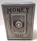 Metal Coin Bank - Vintage - Combination Safe Design - 5 x3 5 x2 5  - Complete