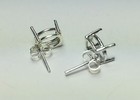 Two Oval Sterling Silver Cast Wire Pre-notched Earring Settings  5x3-12x10mm 