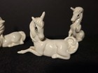 Vintage Enesco White Unicorn Lot Of 3 1980 s Ceramic 