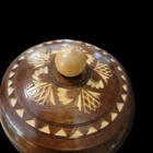 Vtg Turned Gorgeous Wood Hand Carved Trinket Bowl Stash Lid Dubrovnik Artisan 