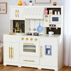 Wooden Play Kitchen For Kids With Lights   Sounds  Modern Design   19