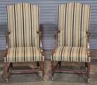 Pair Of Kittinger Williamsburg Mahogany Martha Washington Arm Chair Cw13 Silk