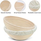 2 Psc 100  Natural Rattan 10 Inch Proofing Basket   Bread Proofing Basket  linen