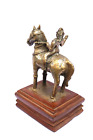 Antique Traditional Indian Bronze Statue God Shiva On Horse Bhairava Collectible