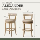 Maven Lane Bar Stool  Weathered Oak Finish W  Avanti Bone Vegan Leather  used 