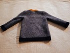 Boden Cashmere Knit Pullover Sweater Boys 4-5y Blue brown Crew  Shoulder Button