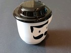 Vtg Kanesho Tea Cup With Lid Man With Mustache Black White Made In Japan