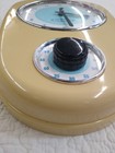 Old Navy Retro 1950 Era  Yellow cream Kitchen Wall Clock With 60 Minute Timer 