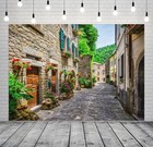 Fabric 10x6 5ft European Building Italian Street Backdrop Tuscany Italy Stone   