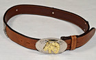 Kids Wrangler Leather Belt Size 24 Silver Horse Buckle Western Charms