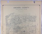 Antique General Land Office Map Archer County Texas Showing Plats   