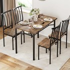 5 Piece Dining Table Chairs Set Kitchen Table Wood Furniture Set   Storage Rack