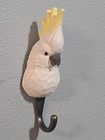 Wildlife Garden Cockatoo Hand Carved Wood   Metal Coat Hanger Hook