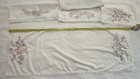 Antique Lot Of 5 Linens  Embroidered Table Runners  Toppers  Placemats W stains