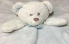 Blankets   Beyond Blue Teddy Bear Baby Security Blanket Lovey Plush Sherpa