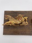 Pair Chinese Antiques Or Vintage Wooden Carved Lion