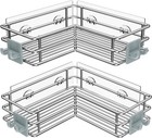 Corner Shower Shelves  Adhesive Shower Caddy  Bathroom Organization   Stainle   