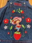 Vintage Strawberry Shortcake Overalls Denim Dress Kids Cartoon Character 4t