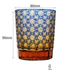 Premium Whiskey Glasses Kiriko Crystal Glass Drinkware Tumbler 8oz Amber Blue