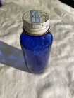 Antique 5    Bromo Seltzer Cobolt Blue Empty Glass Medicine Bottle W  Original Cap