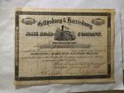 Sling s Rare Vintage 1884 Gettysburg   Harrisburg Railroad Co Stock Certificate