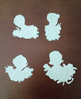 Vintage Embossed German Die Cut Scrap 1960 s Children Faces With Flowers Lot  2