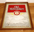 Rare Old Milwaukee Beer Bass Fish Framed Mirror Bar Sign  Becco  18 5 x 26 5 
