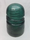 Antique Dark Blue Green Glass Insulator - Patented Oct 8 1907 Spiral Groove  2