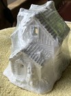 A New  Wrapped Plaster Christmas Village Ponderosa House Ready To Paint