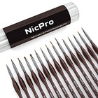 Miniature Paint Brush Set 15 Piece Fine Detail Liner Round Flat Nylon Bristles