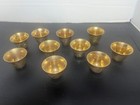 10 Vintage Etched Brass Saudi Arabia Souvenir Shot Glass Cups