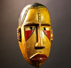 African Tribal Baule Mask Hand Carved Wood Art From Cote D ivoire Wall Art-g4550